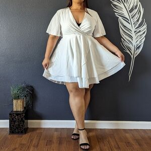 White Flowy Mini Dress